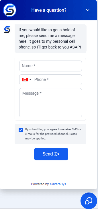 Example chat box widget